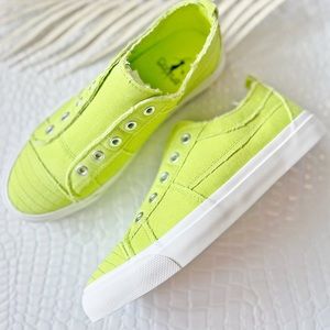 Corkys Womens Babalu Slip On Sneakers-Lime Green